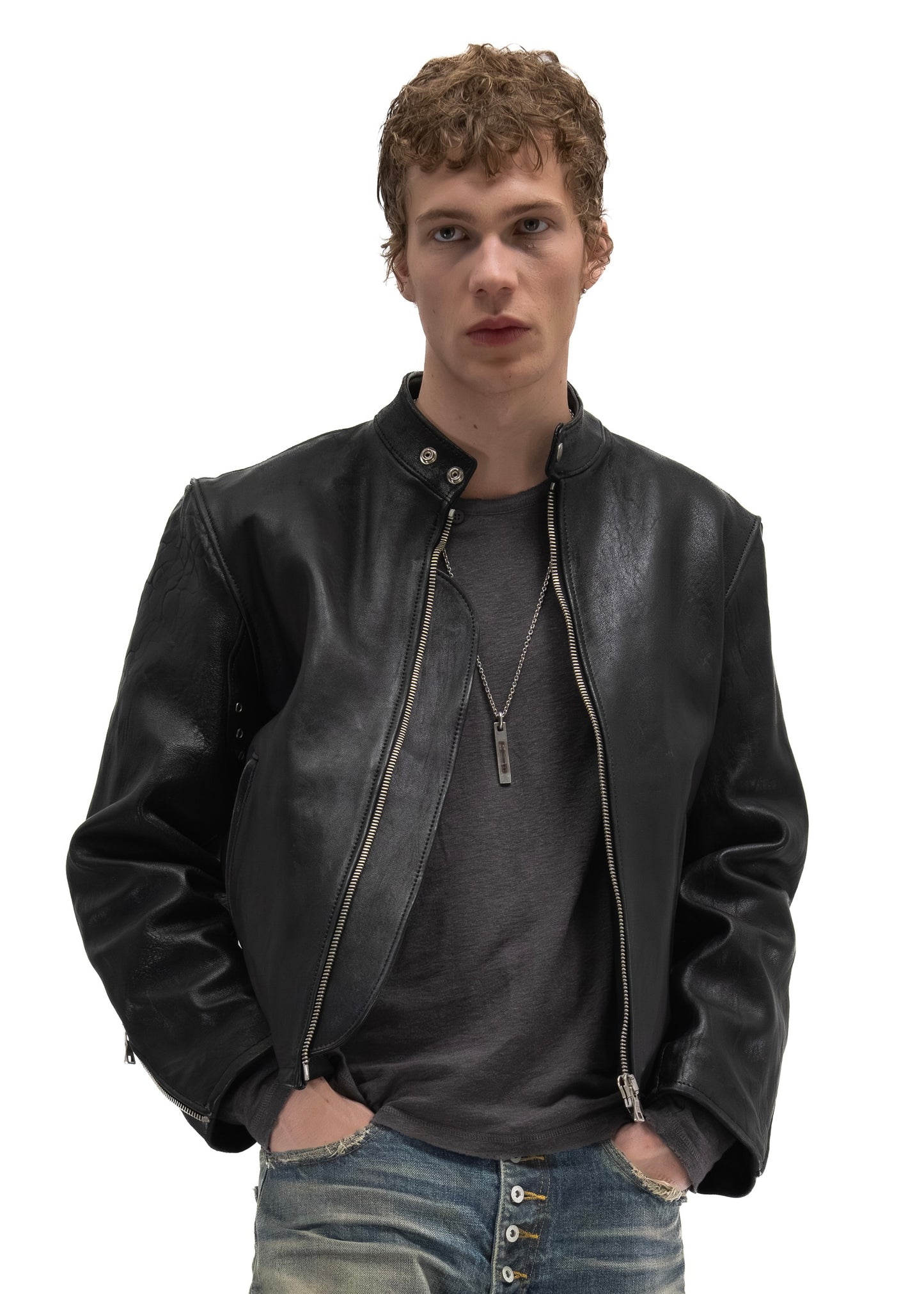 RACER ONE CUT LEATHER JACKET