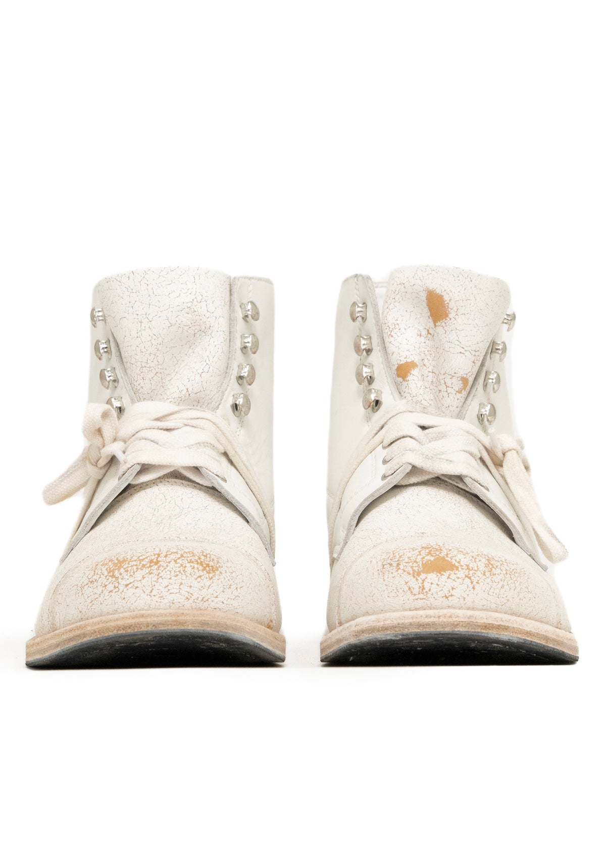 UTILITY BOOTS CRACKED WHITE