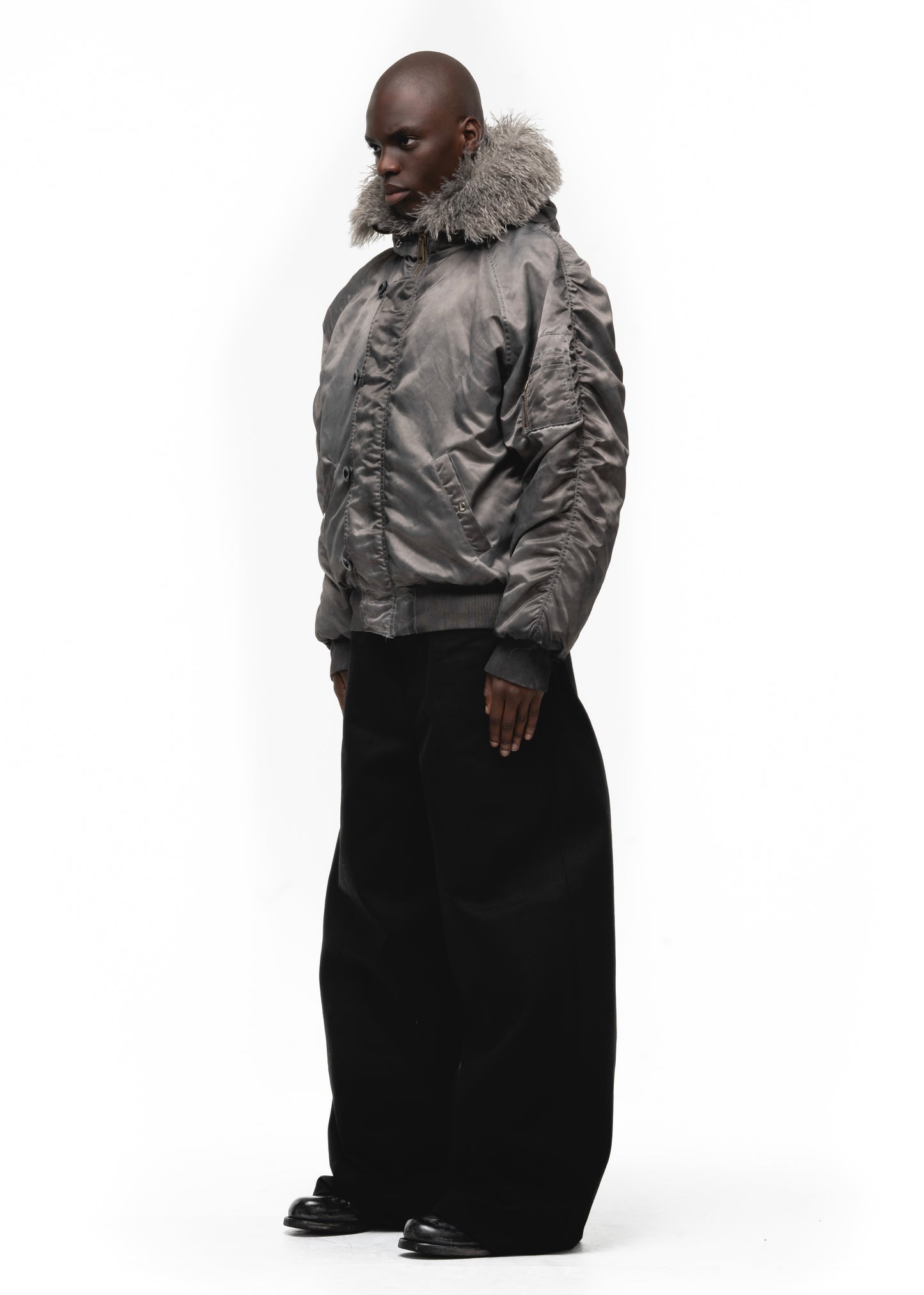 ASTRO FUR BOMBER JACKET GREY