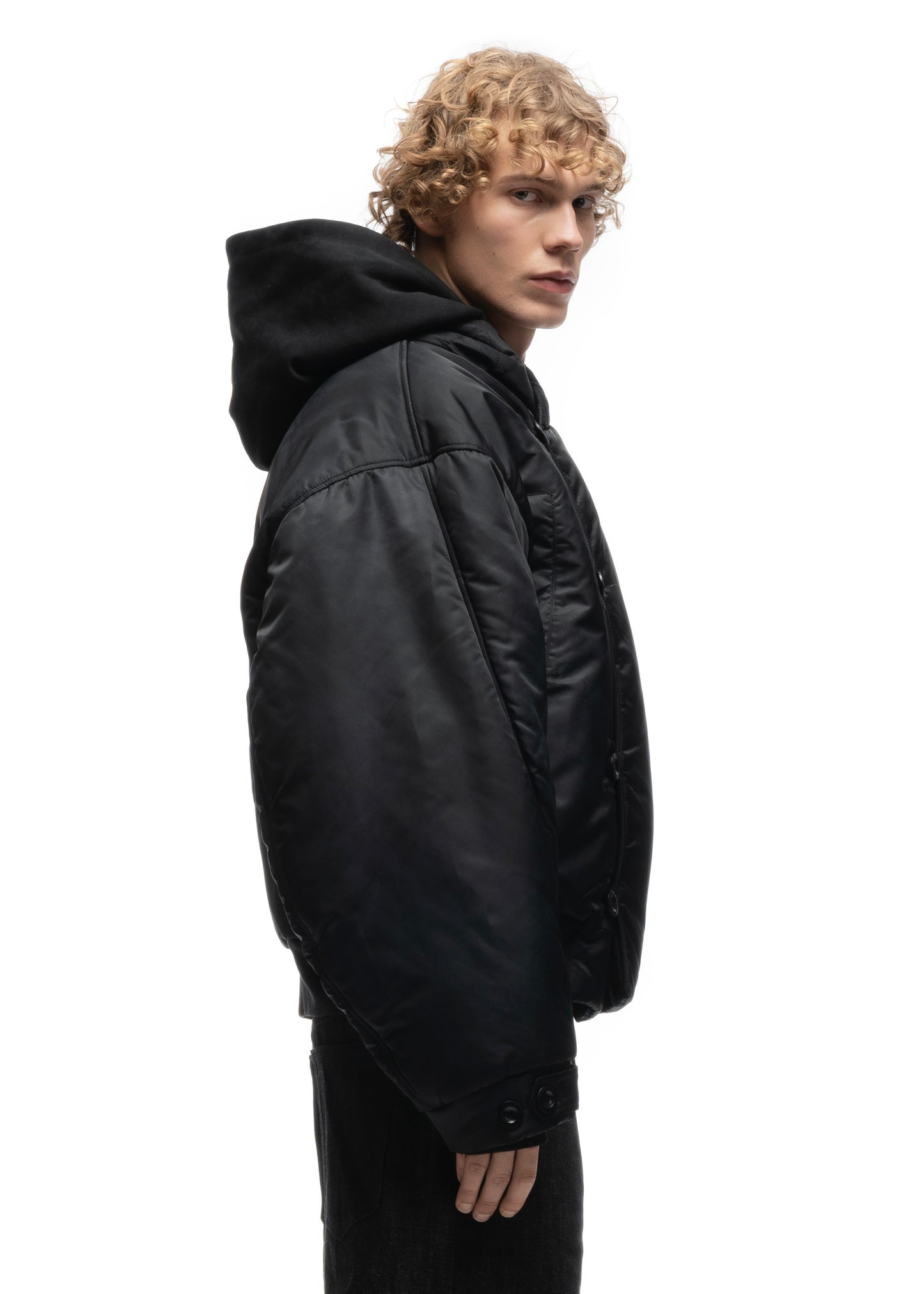 FENCING WAFFLE BOMBER JACKET BLACK