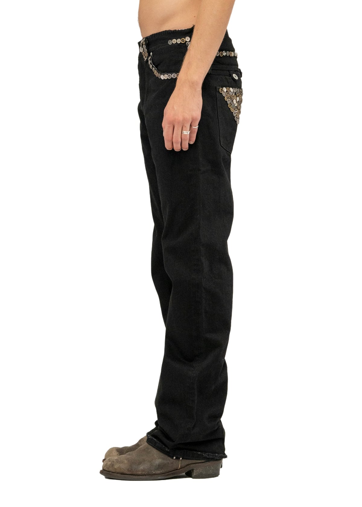 SEQUIN SELVEDGE BOOTCUT DENIM BLACK
