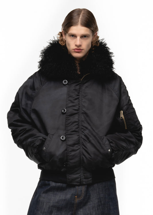 ASTRO FUR BOMBER JACKET BLACK