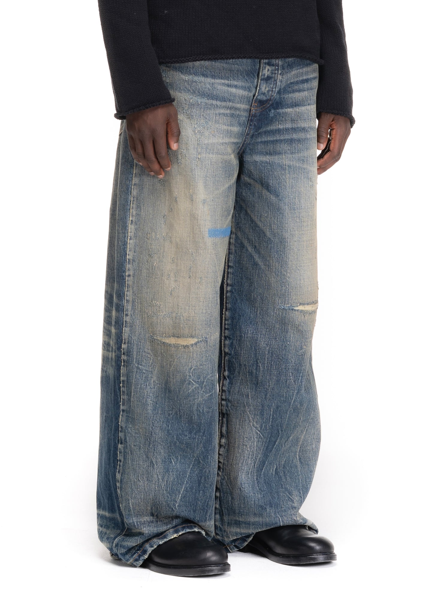 REPAIRED RUST SELVEDGE DENIM LOOSE FIT