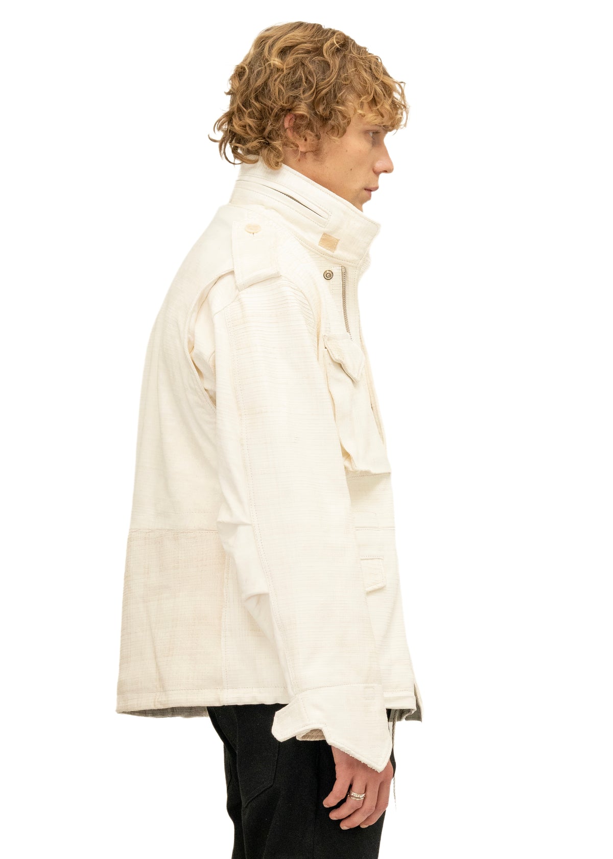 LEATHER FIELD PARKA WHITE