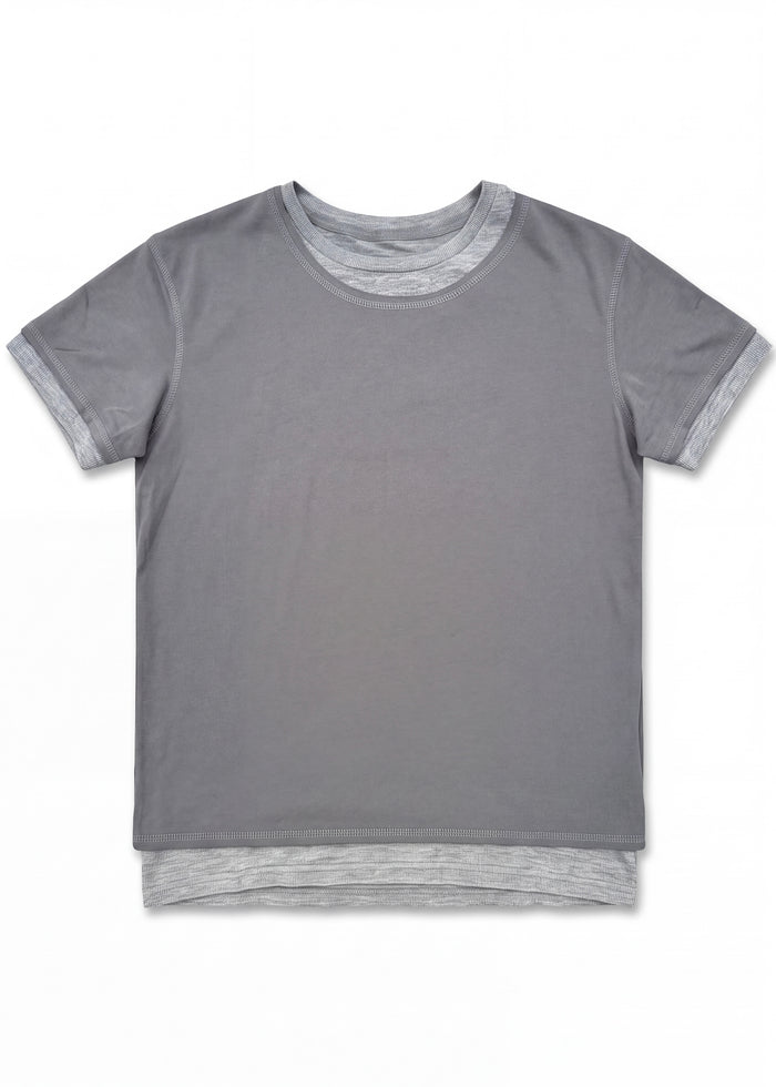 DOUBLE-LAYERED T-SHIRT GREY
