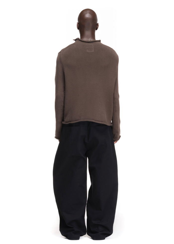 V KNIT SWEATER KHAKI
