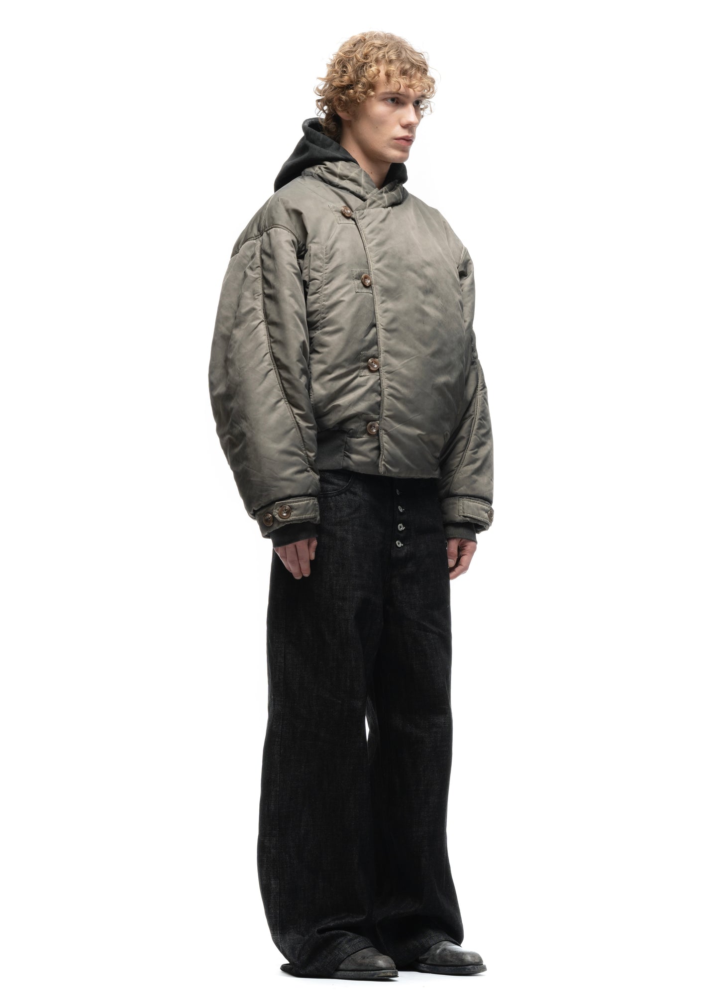 FENCING WAFFLE BOMBER JACKET USED BEIGE