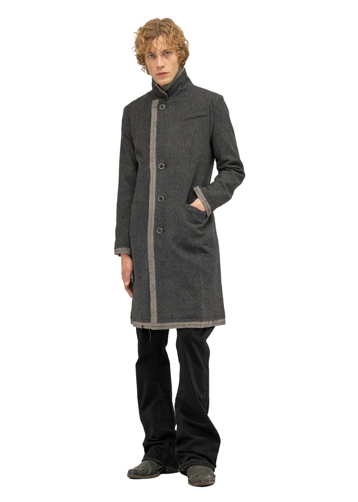 LAYERED WOOL COAT