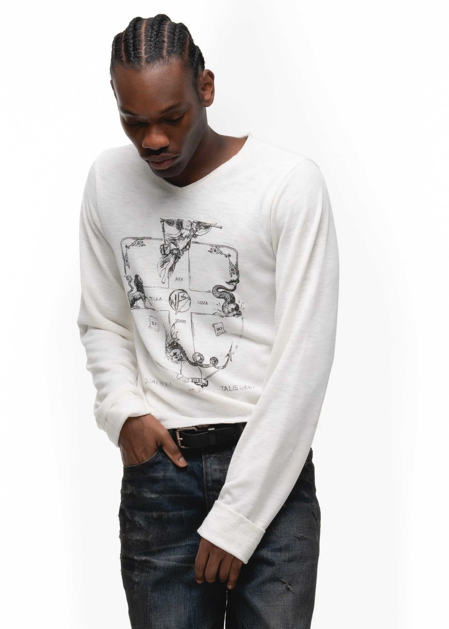 BLAZON ORGANIC COTTON LONGSLEEVE WHITE