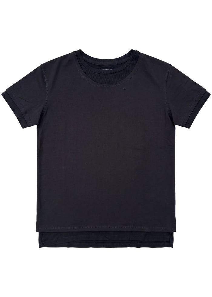 DOUBLE-LAYERED T-SHIRT BLACK