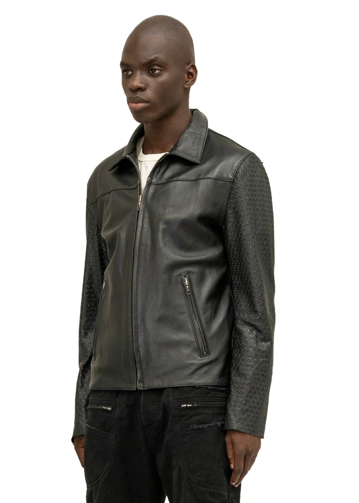 BIKER ONE CUT PERFORATED LEATHER SLEEVES