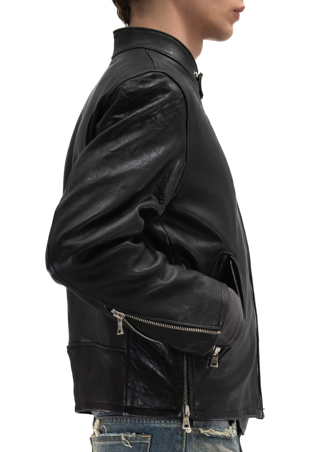 RACER ONE CUT LEATHER JACKET