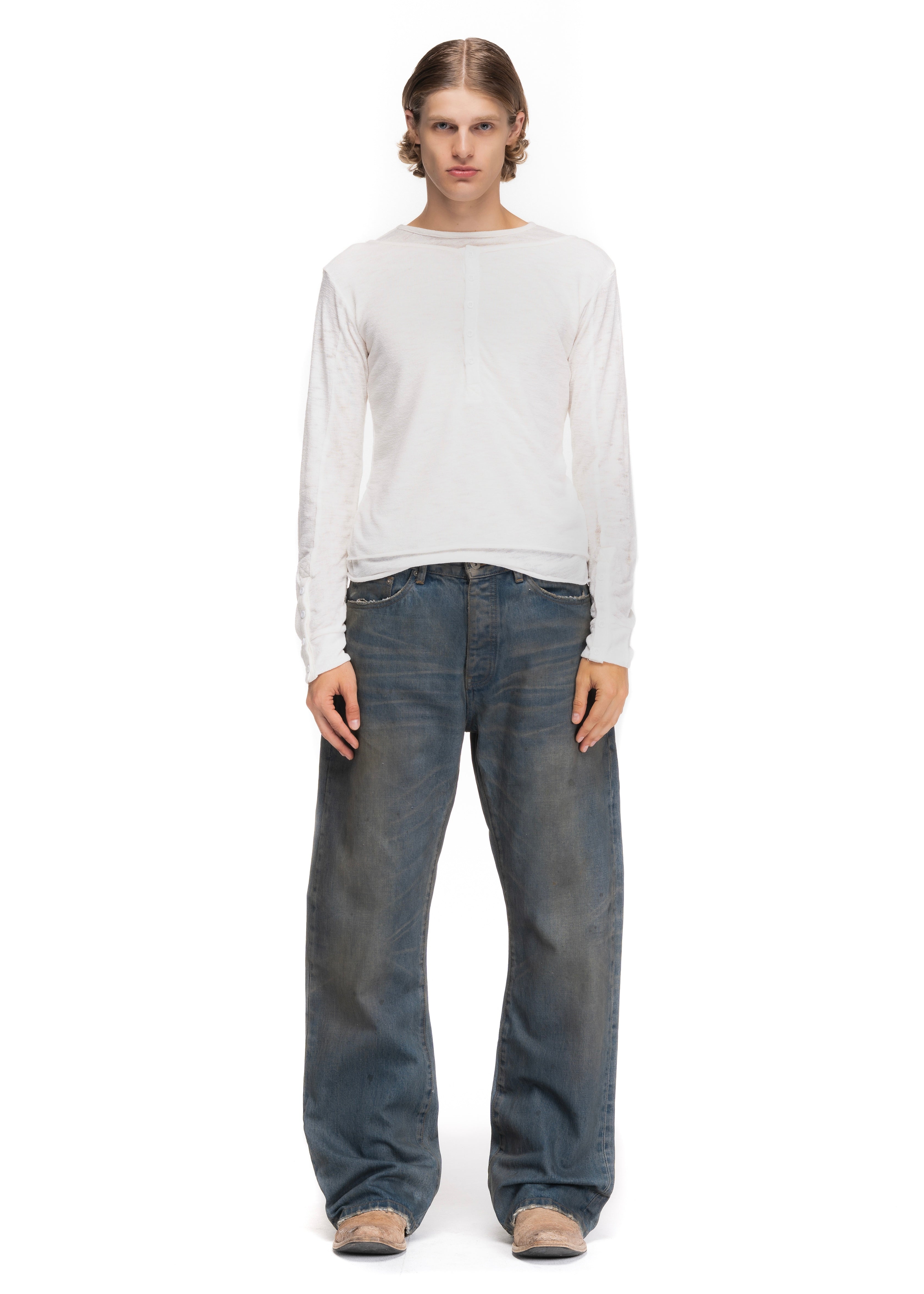 パンツ no faith studios SELVEDGE DENIM BOOTCUT VINTAGE BLUE SELVEDGE BOOTCUT DENIM – NO/FAITH STUDIOS