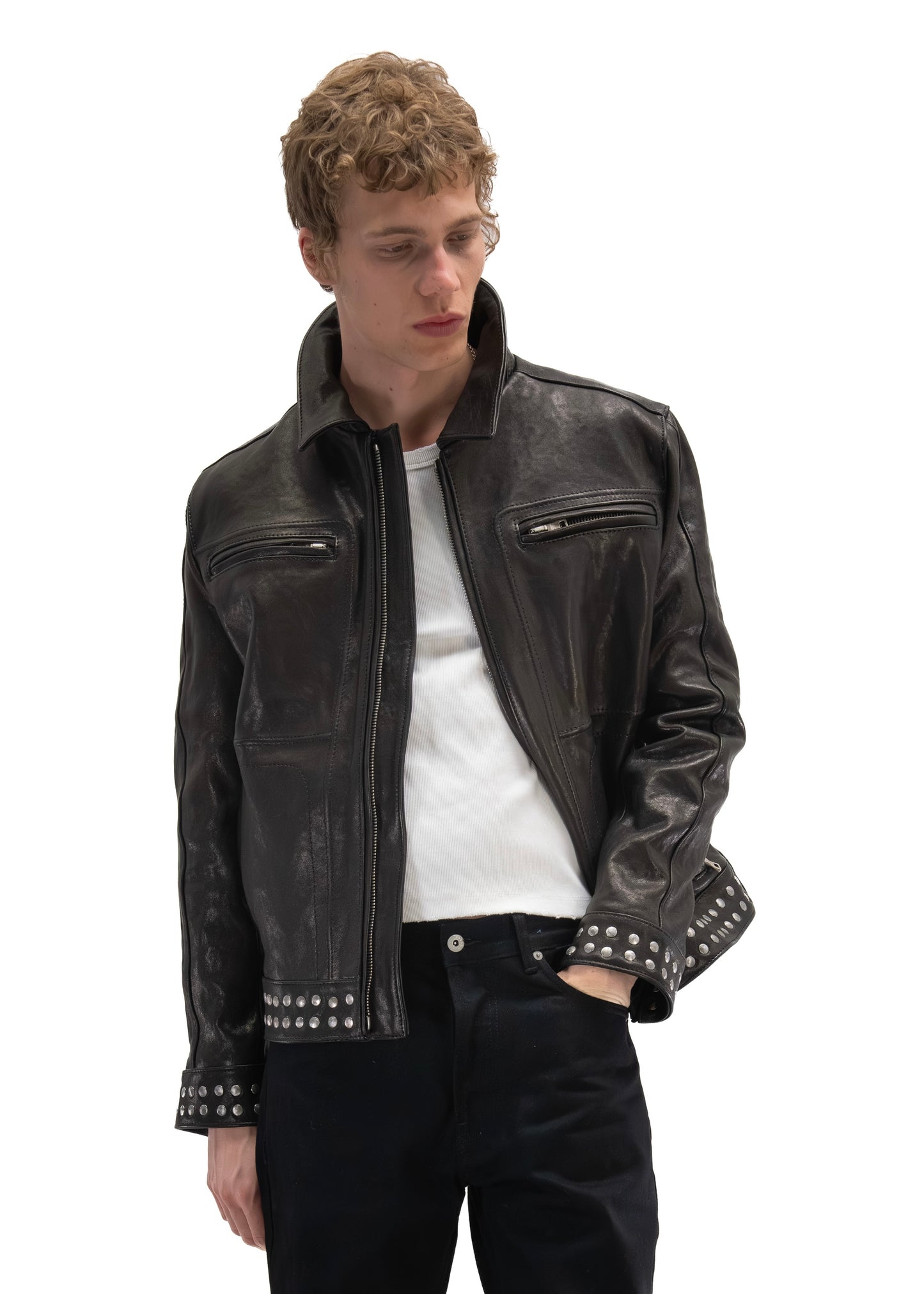 STUDDED HIGHWAY LEATHER JACKET