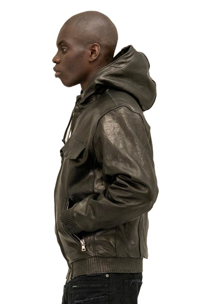 SCAR HOOD LEATHER JACKET