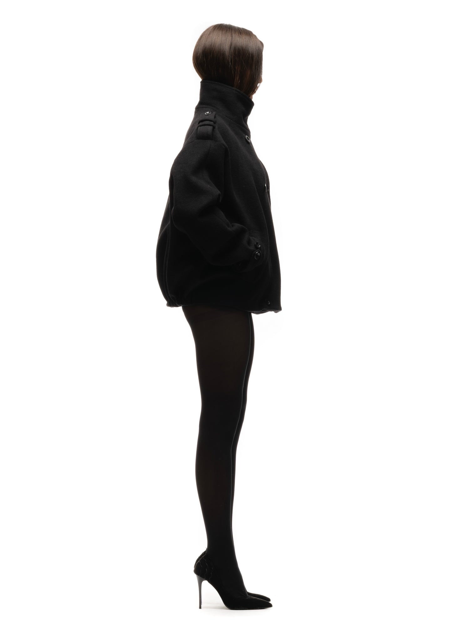 BUTTON UP MARINE JACKET BLACK FEMALE