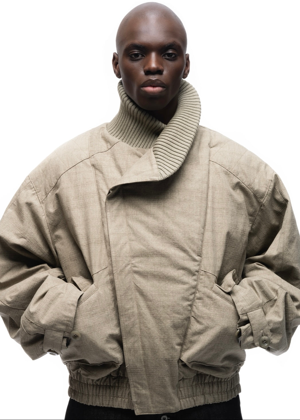 JAPANESE FLIGHT PADDED BOMBER JACKET CONCRETE BEIGE