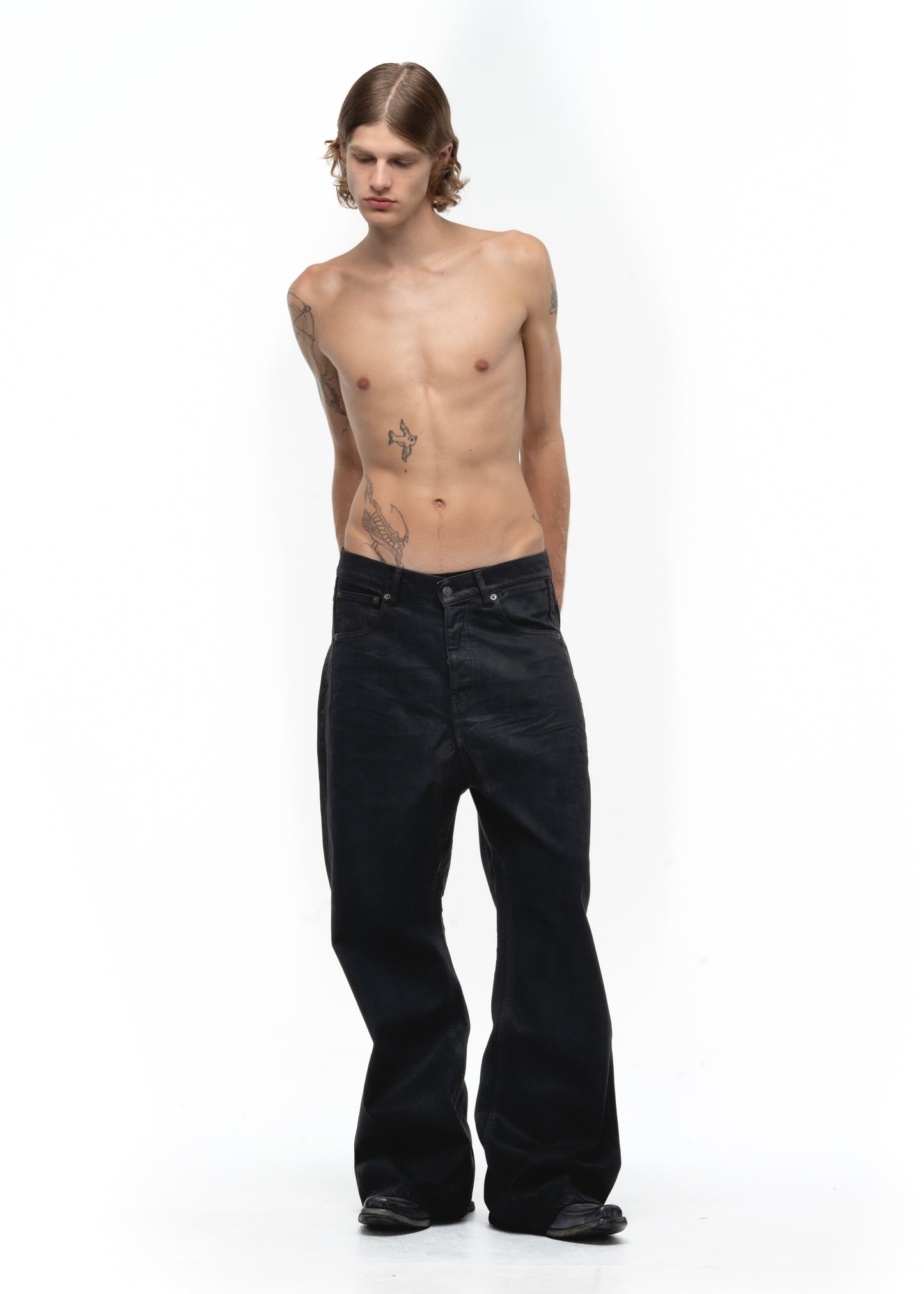 ITALY DULL BLACK BOOT CUT