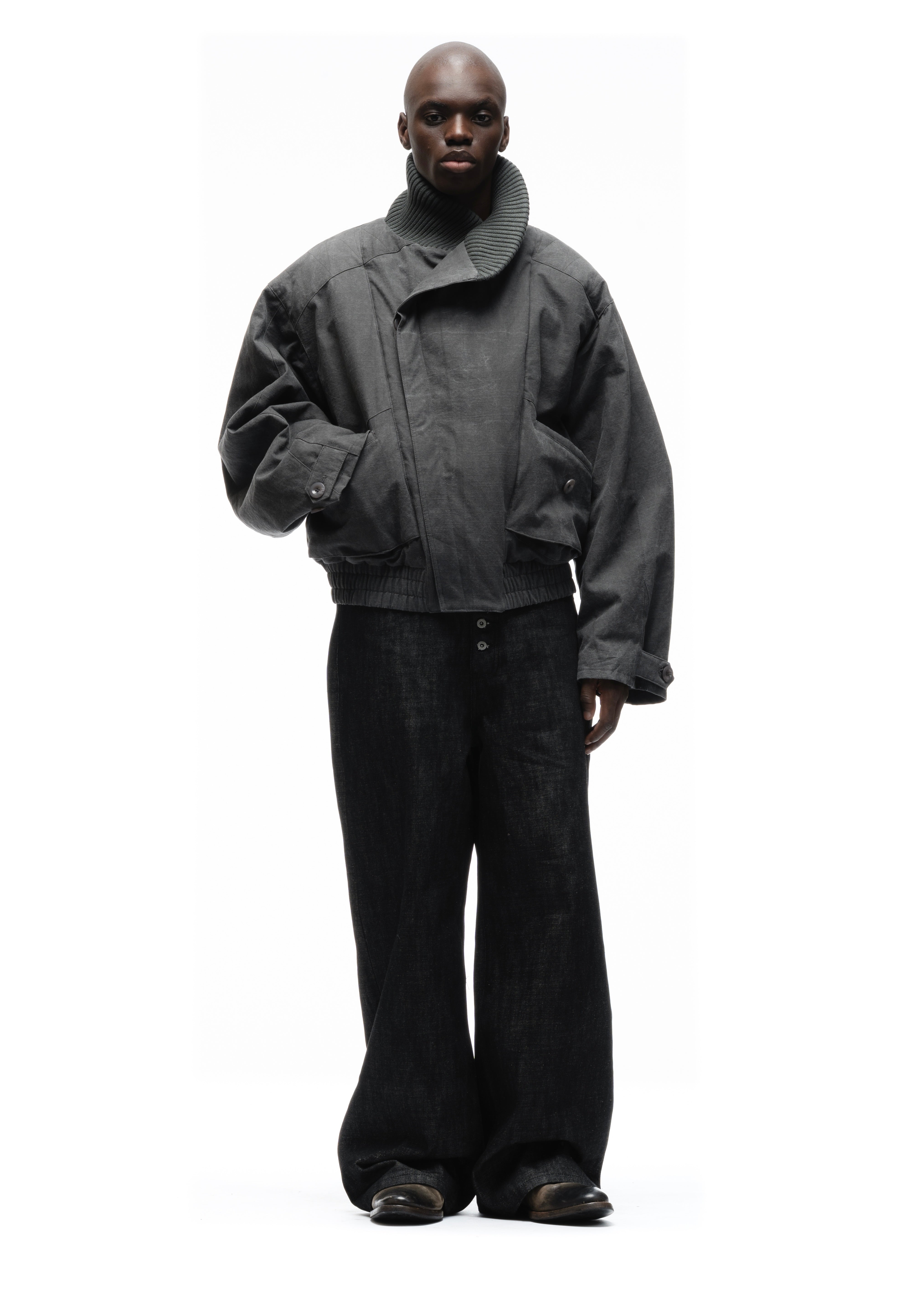 JAPANESE FLIGHT PADDED BOMBER JACKET STRUCTURED GREY – NO/FAITH