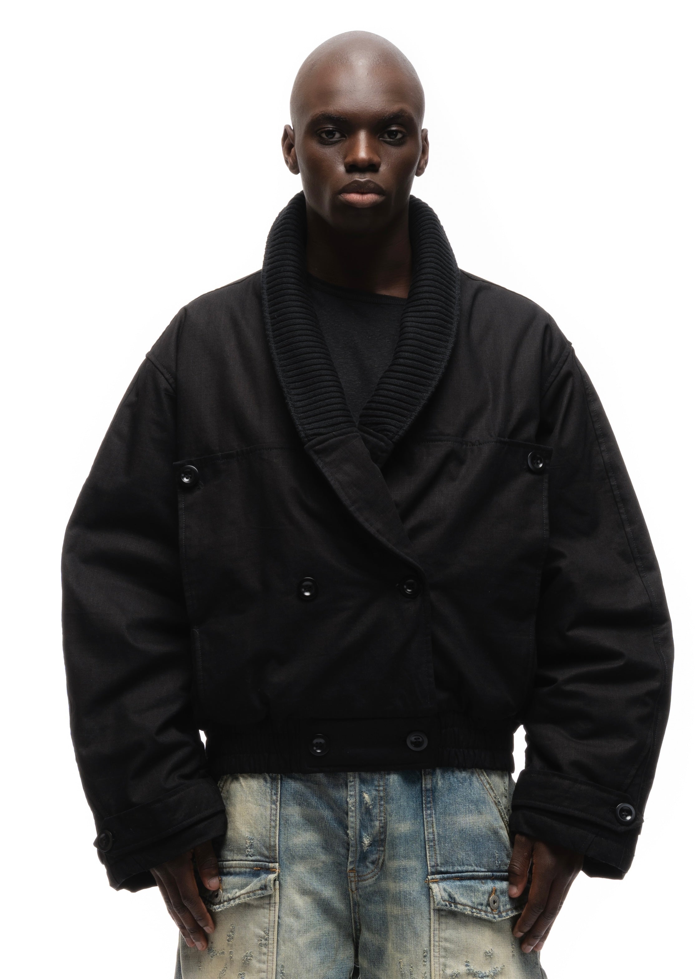 PILOT BUTTON BOMBER JACKET – NO/FAITH STUDIOS
