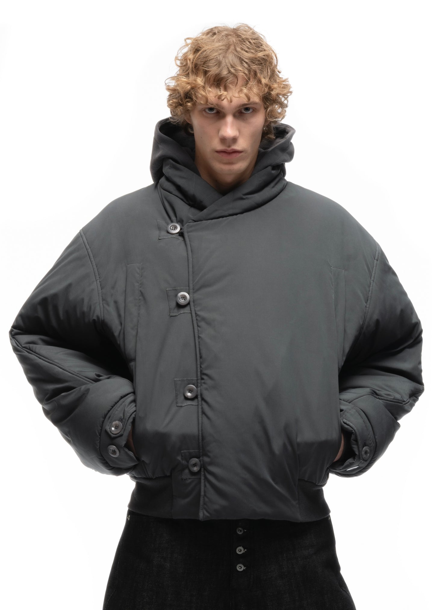 FENCING WAFFLE BOMBER JACKET COLD GREY