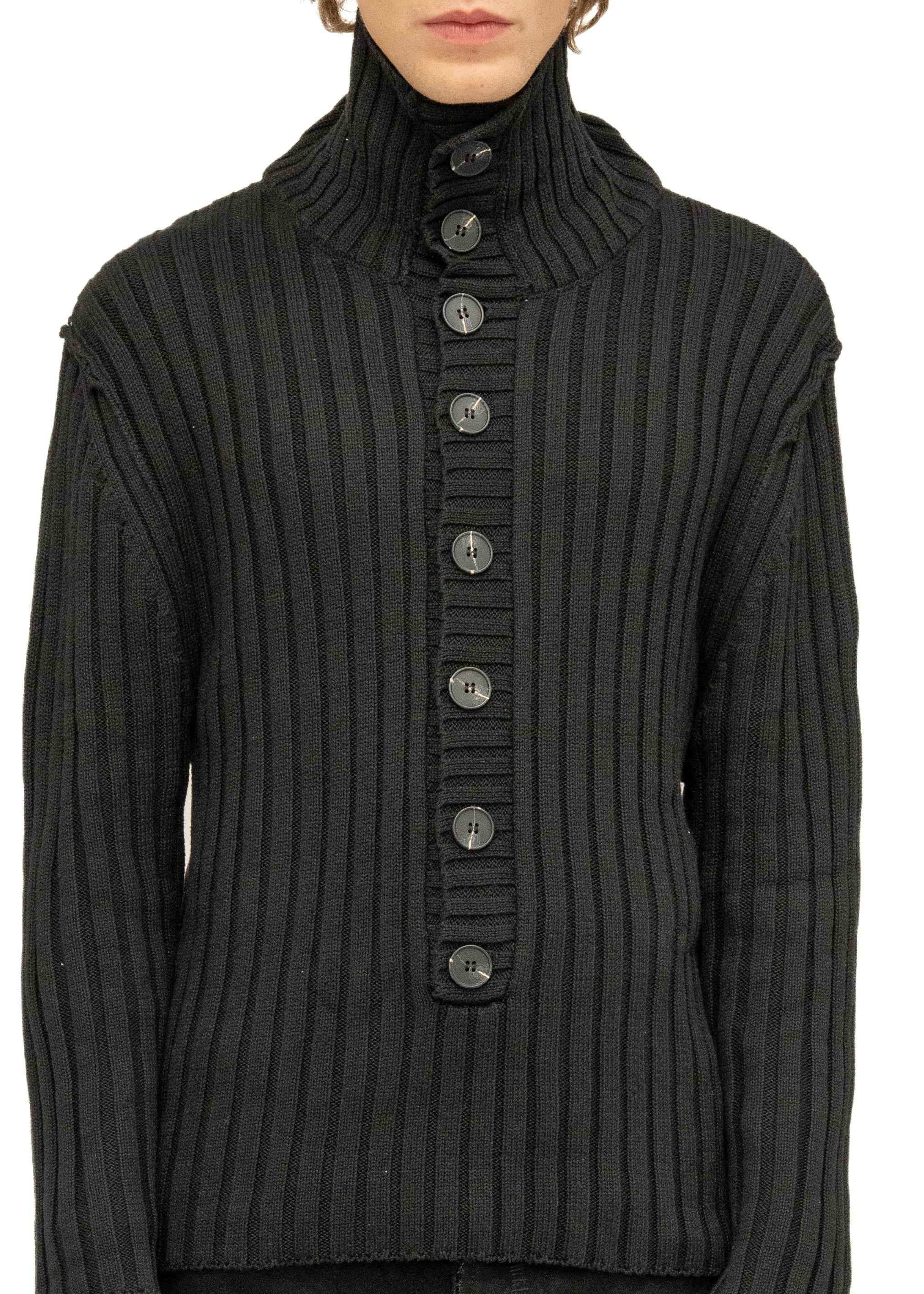 BUTTON LINE KNIT JUMPER BLACK – NO/FAITH STUDIOS