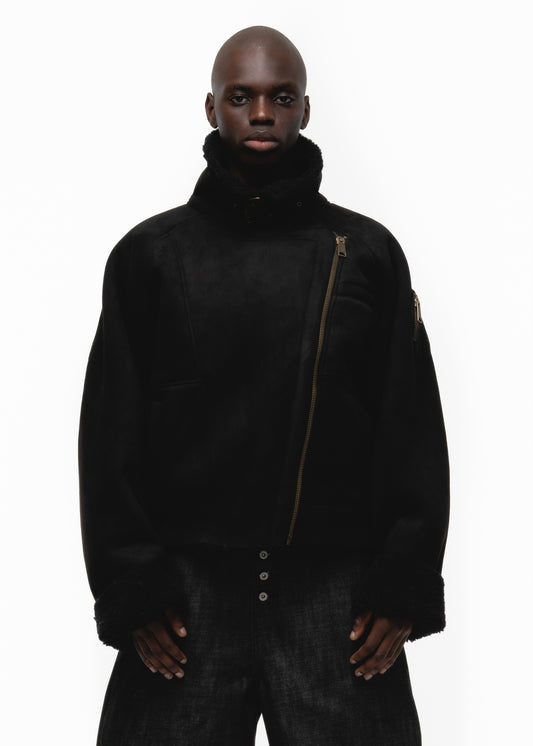 HEAVY FLIGHT SHEARLING JACKET BLACK