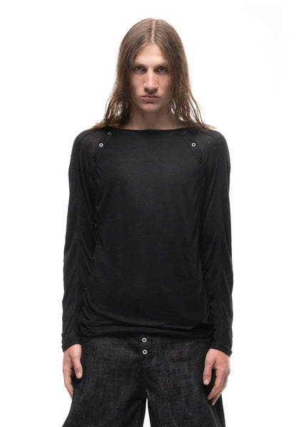 【jonnlynx】piano duo flare sleeve tee 88010: Lace Fit and Flare Gown with Illusion Long Sleeves