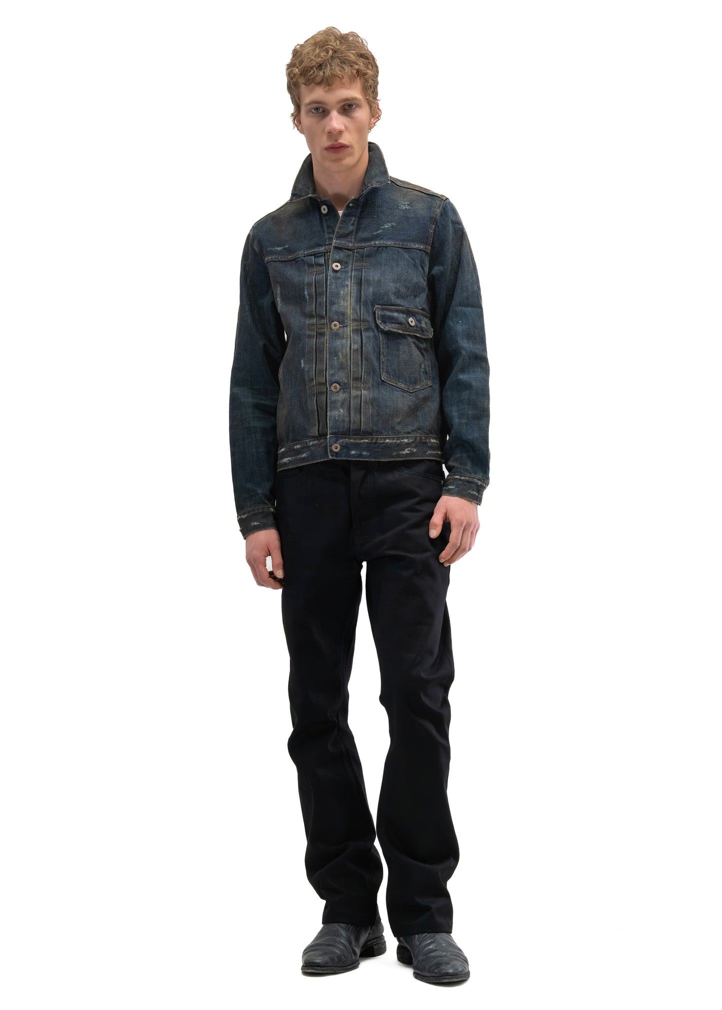 FADED BLUE DENIM TRUCKER
