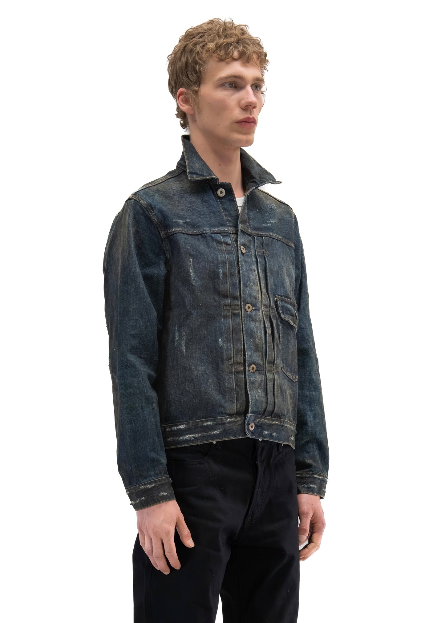 FADED BLUE DENIM TRUCKER