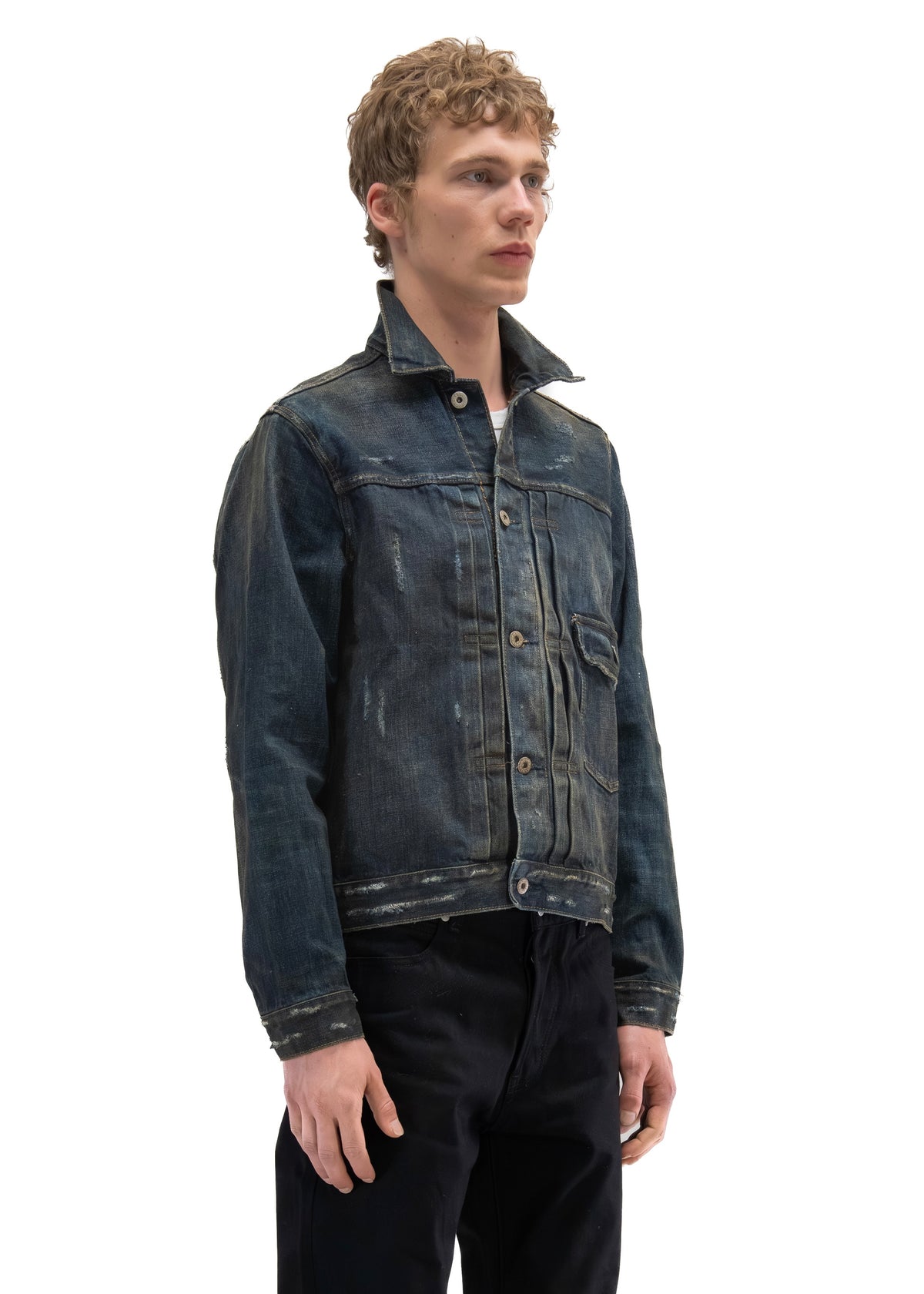 FADED BLUE DENIM TRUCKER