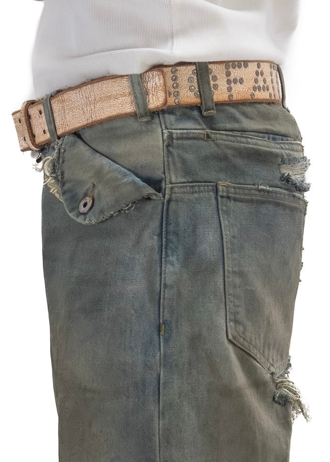 NO FAITH STUDDED BELT WHITE USED