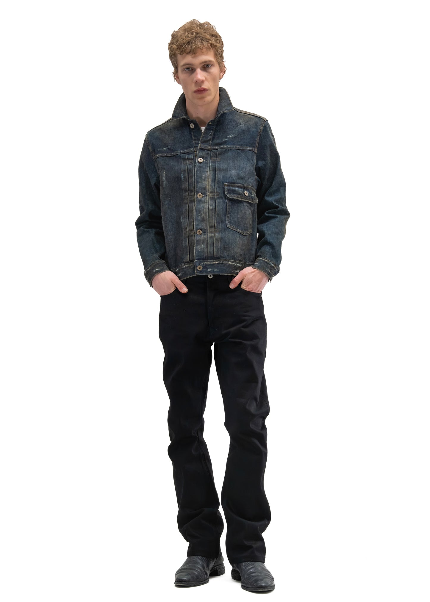 FADED BLUE DENIM TRUCKER