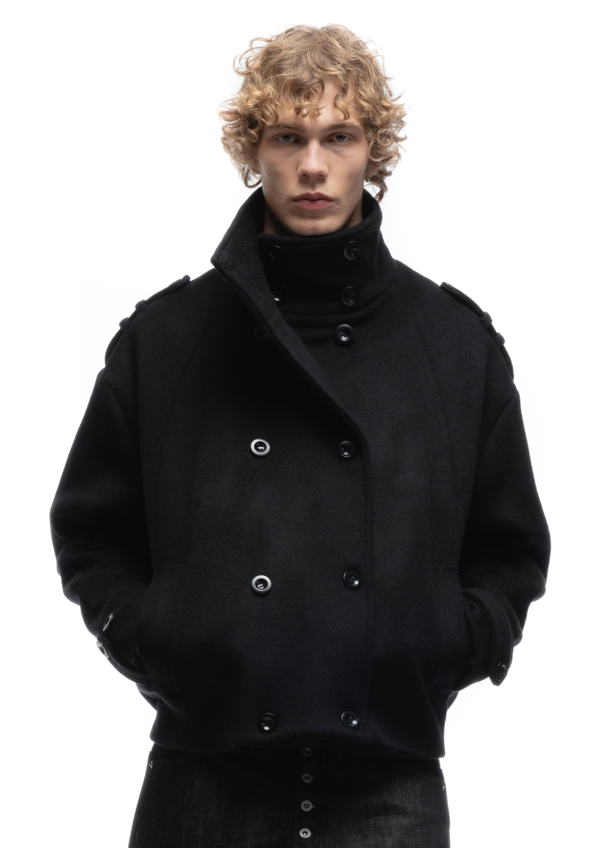 ジャケット・アウター Nofaith Studios BUTTON UP MARINE JACKET BUTTON UP MARINE JACKET BLACK – NO/FAITH STUDIOS