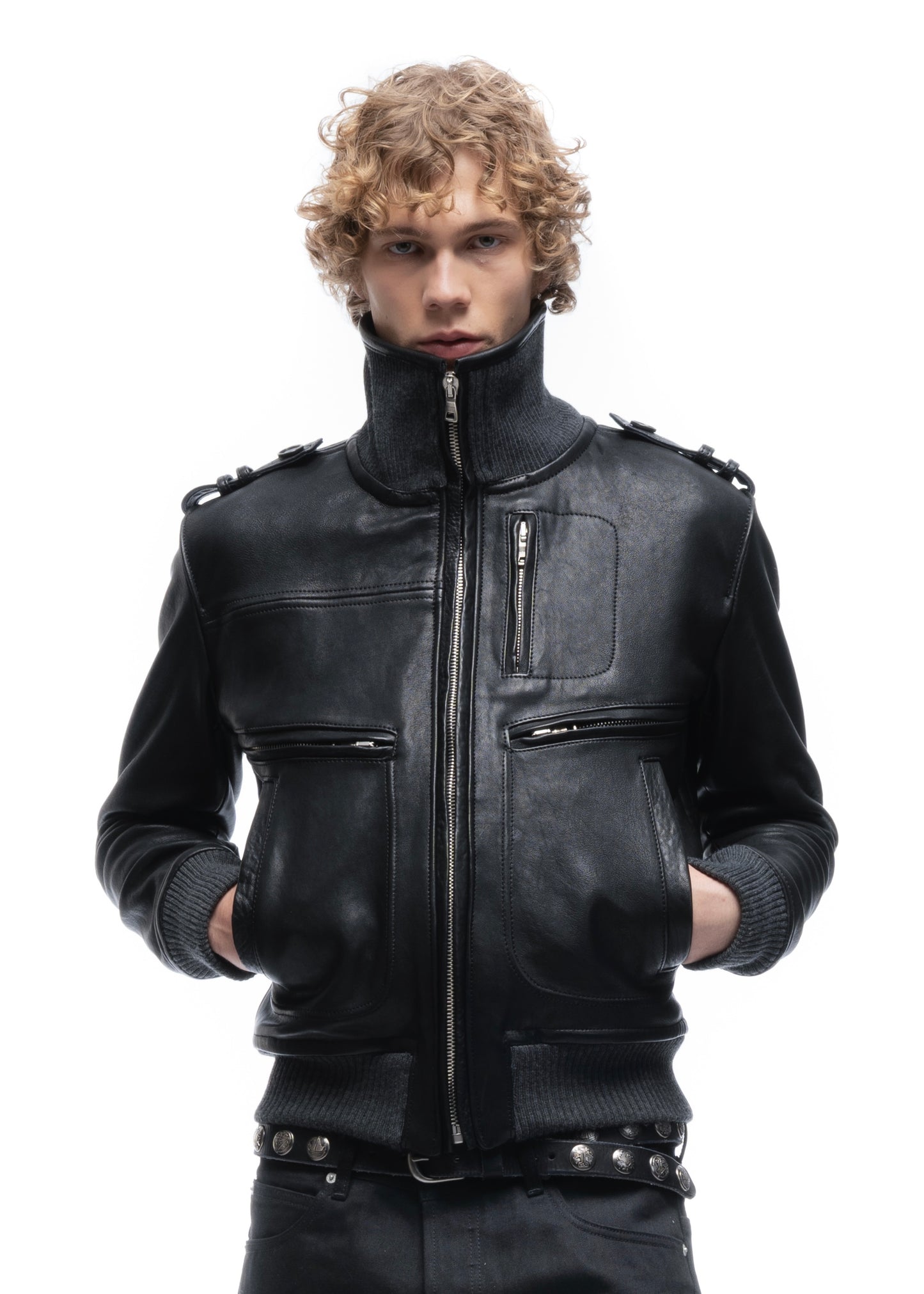 SHADOW OPERATOR LEATHER JACKET BLACK