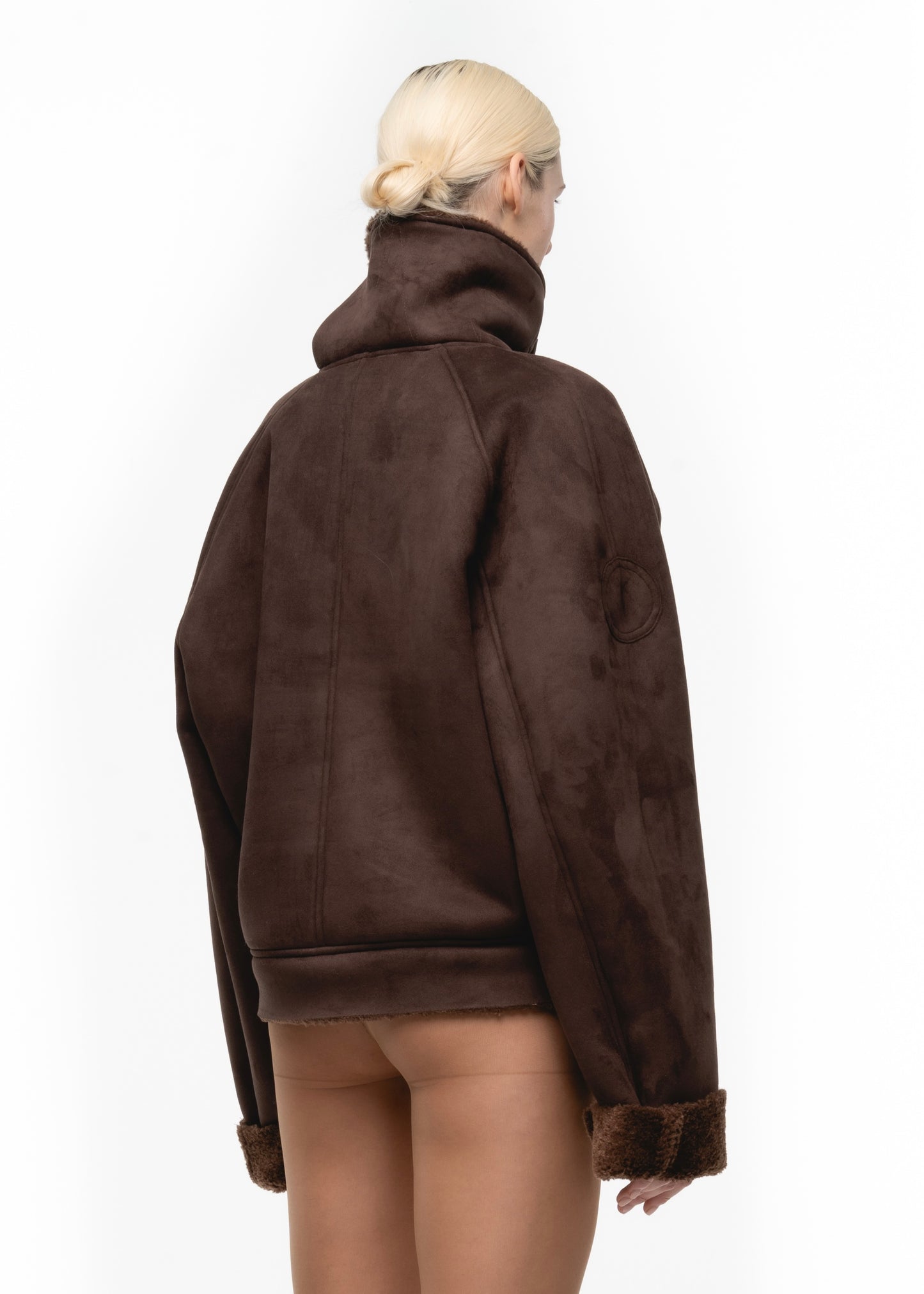 HEAVY FLIGHT SHEARLING JACKET BROWN WOMEN'S CUT