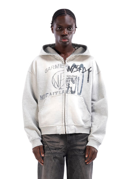 NO/FAITH STUDIOS ジップフーディー　サイズ2 SPLIT ZIP JACKET USED LIGHT GREEN – NO/FAITH STUDIOS
