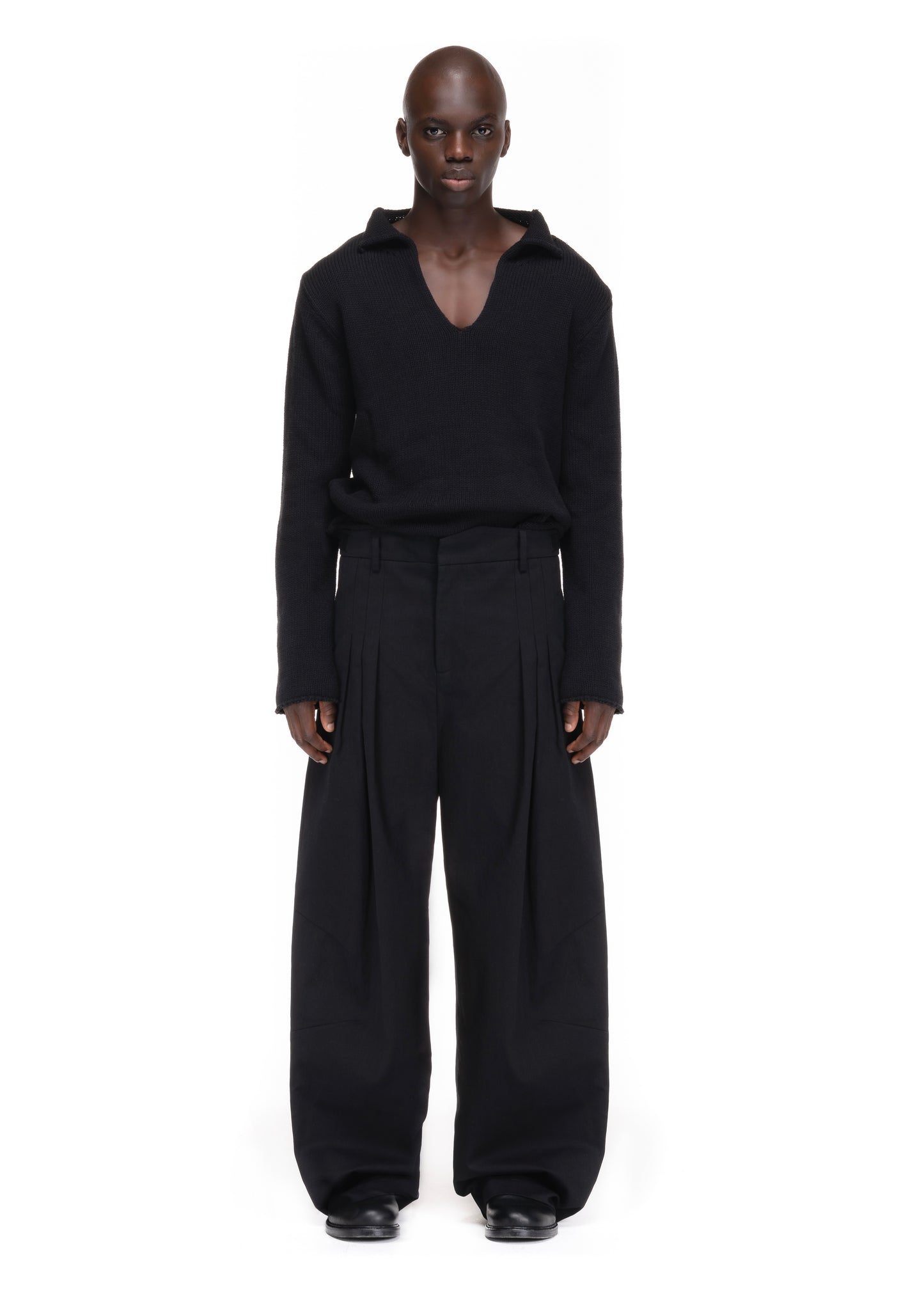 NFS PLEATED SUIT PANTS BLACK