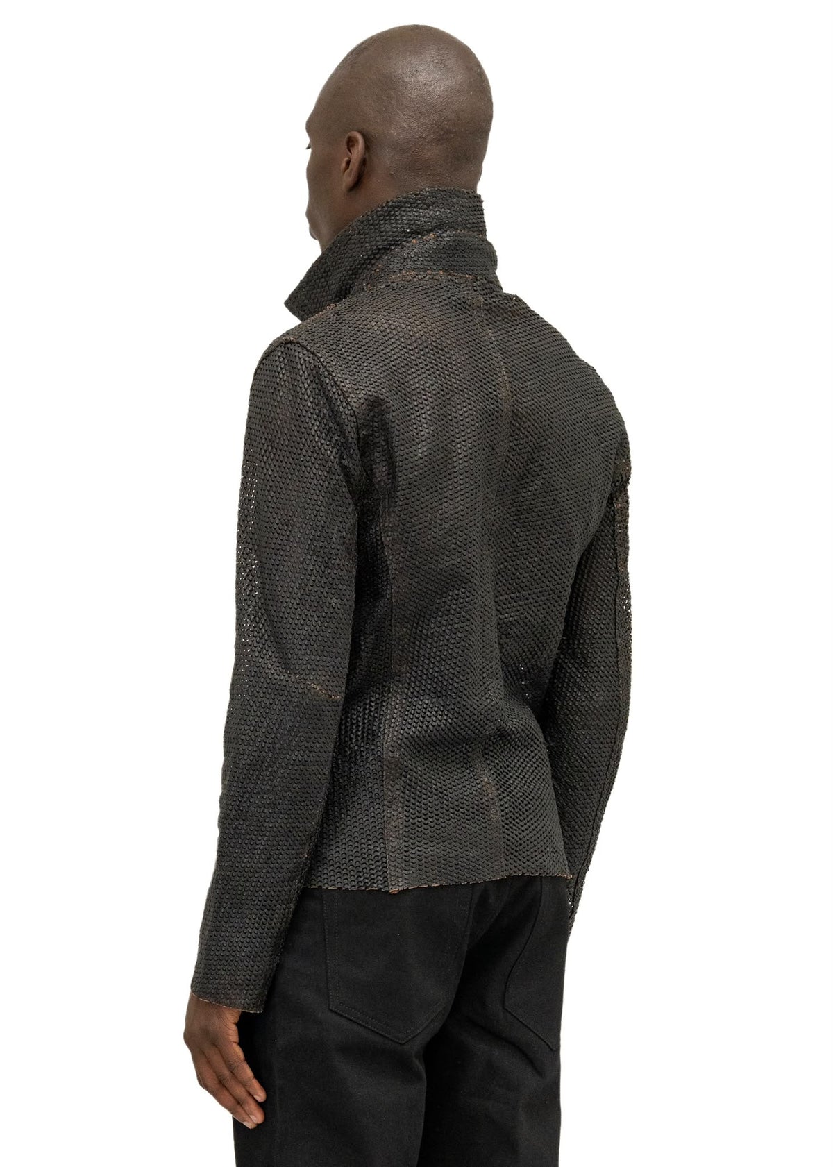 MESH LEATHER JACKET