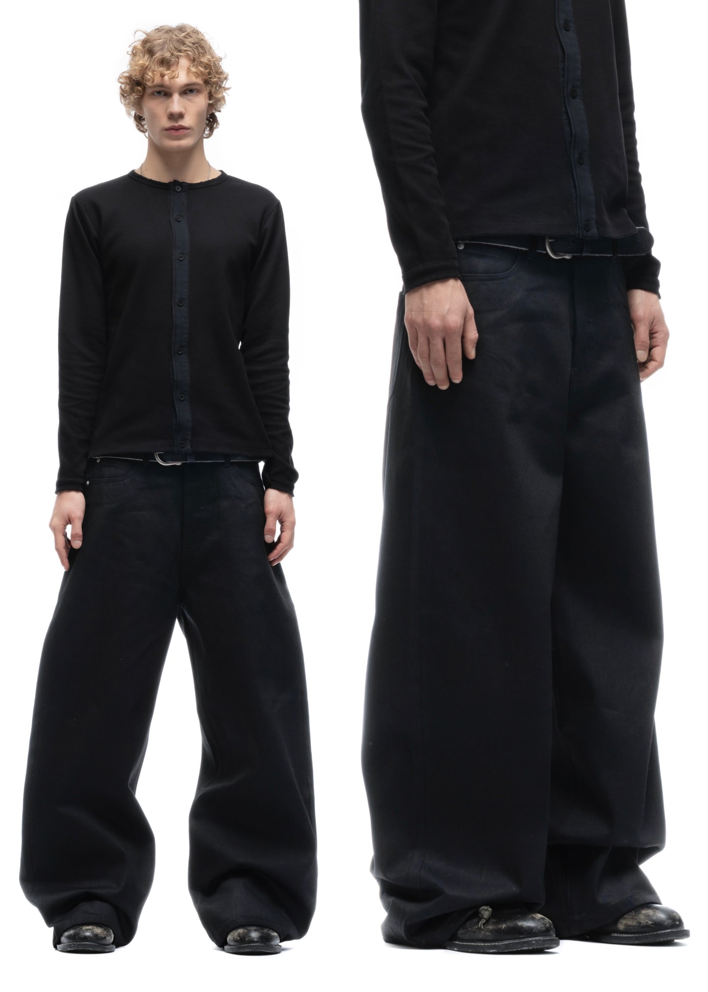 JAPANESE SELVEDGE ULTRA LOOSE DENIM BLACK