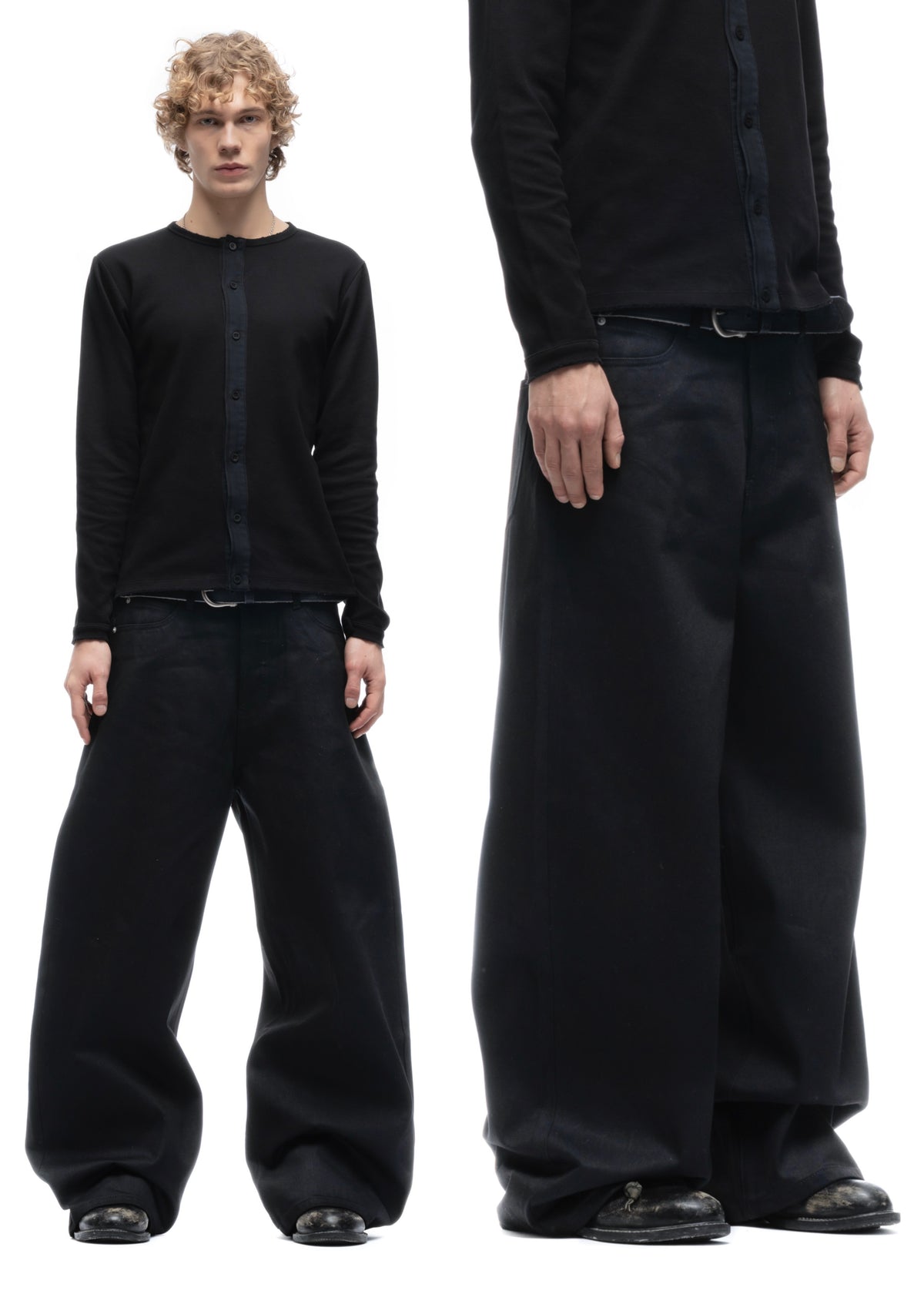 JAPANESE SELVEDGE ULTRA LOOSE DENIM BLACK – NO/FAITH STUDIOS