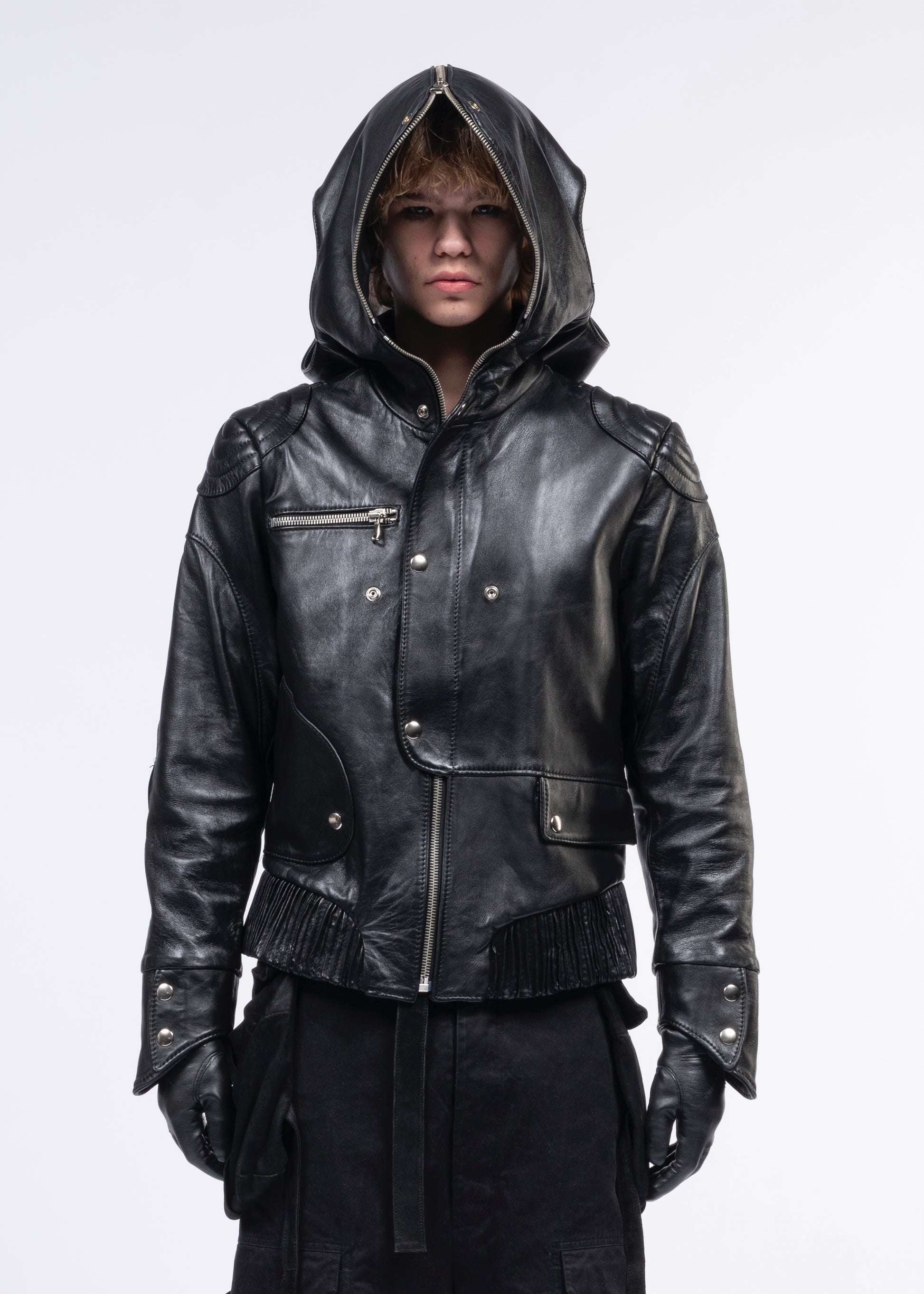 APRONS LEATHER HOOD JACKET SMALL