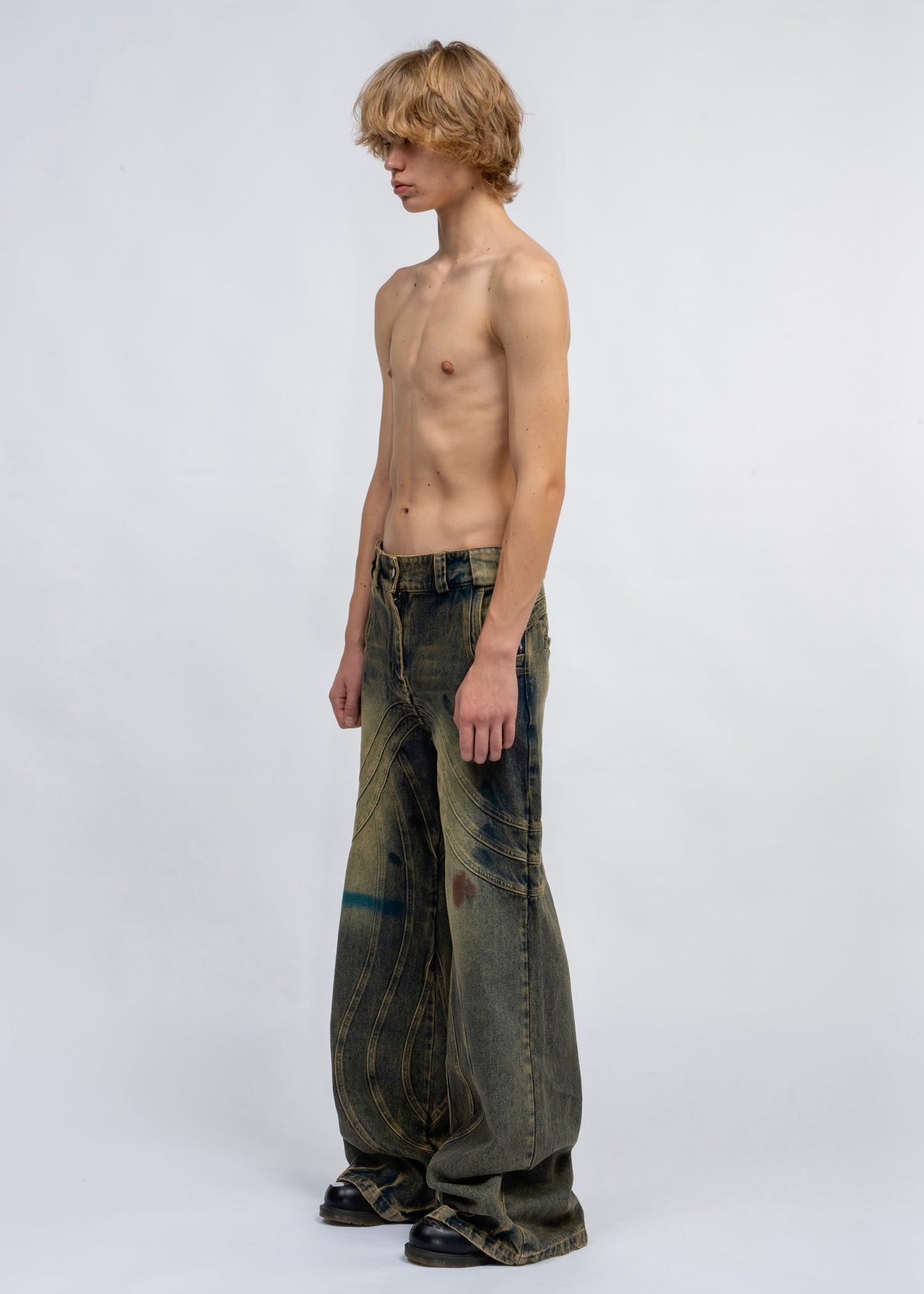 No faith studios cargo denim pants-