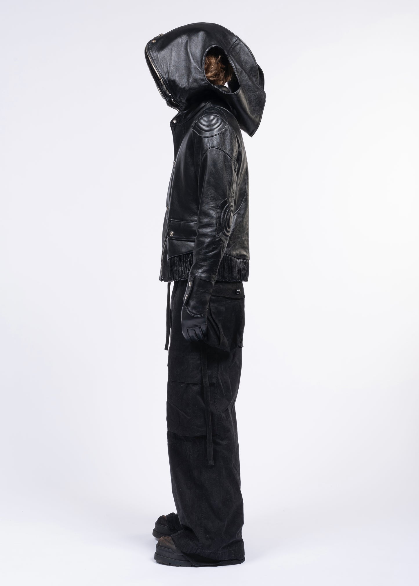 APRONS LEATHER HOOD JACKET