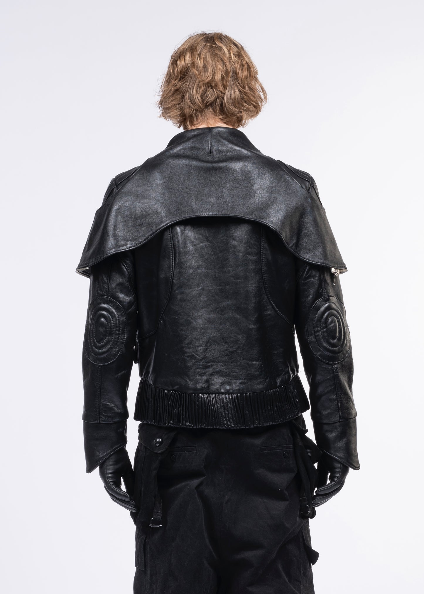 APRONS LEATHER HOOD JACKET